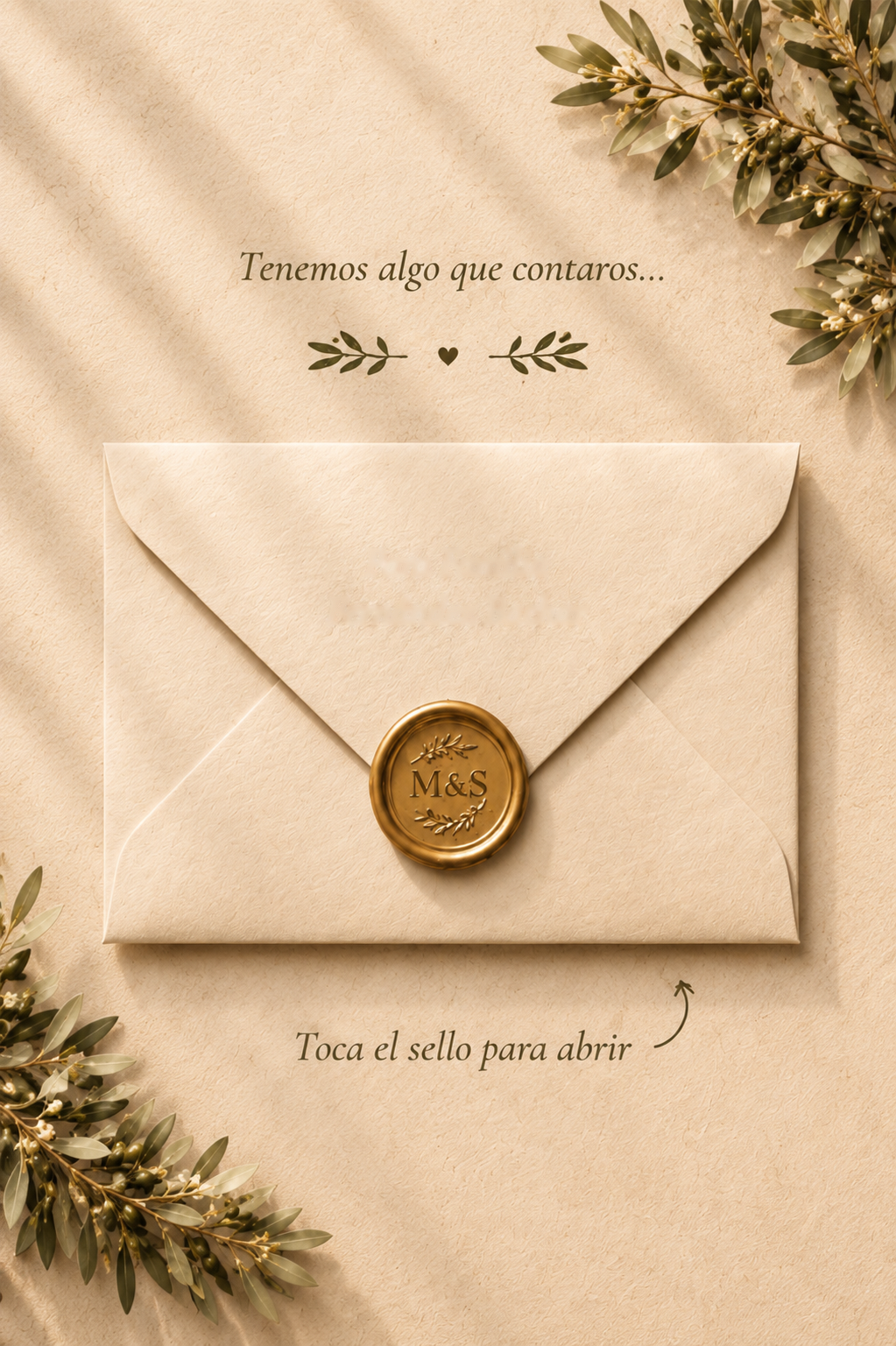 Sobre de invitación con sello